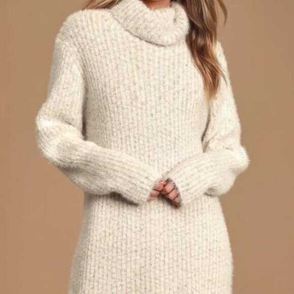 LULUS Sweet Whispers Long Sleeve Sweater Dress - Picture 4 of 6